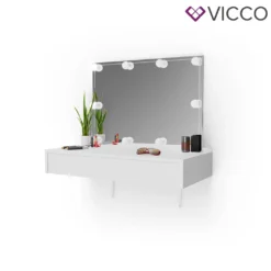 Vicco Schminktisch Alessia Frisiertisch Kommode Frisierkommode Spiegel Weiß Inklusive LED-Lichterkette -Vidaxlko Verkaufe d2fbcae8fb71cda0ecf90a775fb577c5