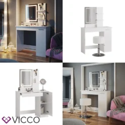Vicco Schminktisch + LED Spiegel Julia Weiß 90 X 137,5 X 38 Cm Holzwerkstoff -Vidaxlko Verkaufe d45adb498fa3c45fadec6c195a858afc