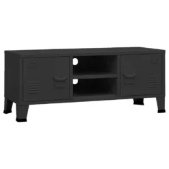 Chunhe TV-Schrank Industrie-Stil Schwarz 105x35x42 Cm Metall -Vidaxlko Verkaufe d48454007ec0224fb438b2e918891526