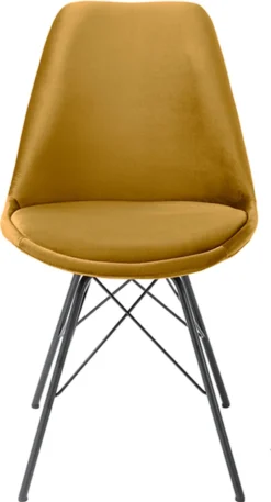 Design Stuhl SCANDINAVIA MEISTERSTÜCK Senfgelb Samt Schwarze Metallbeine -Vidaxlko Verkaufe d68a26df653e30f7d6e8979b903a6e18