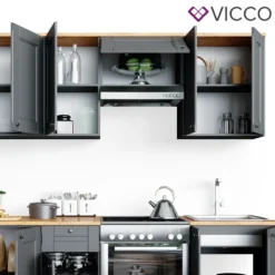 Vicco Küchenzeile Bergamo Grau 240 Cm Holzwerkstoff -Vidaxlko Verkaufe d6cd7a2f3b1be3e9968ab20307899df2