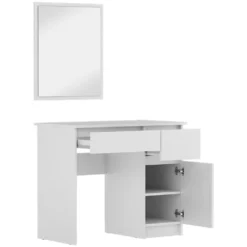 Schminktisch Weiß Mit Spiegel Und Schubladen Lora 90x50x77cm -Vidaxlko Verkaufe d77dbdb9e335b7f342442a277e39f384