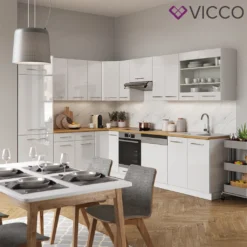 Vicco Eckküchenzeile Fame-Line Weiß Hochglanz 227 X 287 Cm Holzwerkstoff -Vidaxlko Verkaufe d7d8b47d8c62d424c92136f1159b0ca9