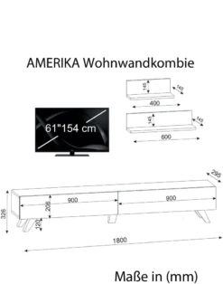 Tv Lowboard Weiß - Walnuss Amerika "" -Vidaxlko Verkaufe d851152d06df5036ef33b9ba71404ba4