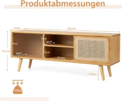 COSTWAY TV-Ständer TV-Schrank Für Fernseher Bis Zu 55 Zoll, TV-Lowboard Mit 2 Schiebetüren, Fernsehschrank Medienkonsole Für Wohnzimmer Schlafzimmer -Vidaxlko Verkaufe d88bf4f5d48a67c7319d6eb6b1b8b2bd
