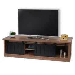 TV-Rack HWC-K75, Fernsehtisch TV-Board, Schiebetüren Staufächer, Holz-Optik Industrial Metall 43x150x40cm Braun -Vidaxlko Verkaufe d902c0a7e7c4c3e2e557a2bf78f5fab2