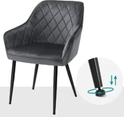 SONGMICS 6er Set Küchenstuhl Mit Armlehnen Sessel Polsterstuhl Samtbezug Max. 110 Kg LDC088G01-6 -Vidaxlko Verkaufe d92f6d1becdc41faec969303a52c81dc