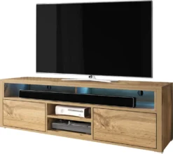 Selsey TV-Lowboard LAKSA - Fernsehschrank In Wotan Eiche Mit LED-Beleuchtung, 137 Cm Breit -Vidaxlko Verkaufe d97eee51dbfef97e40fae435ad7cfa54