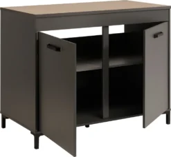 Küche "Moove2" In Grau Und Eiche Hell Küchenzeile 240 Cm, Single-Küche Theke Und Regal -Vidaxlko Verkaufe d994b1c924d5827d73a0d06b46e0e21c