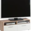 TV-Lowboard Fernsehtisch Rack Unterschrank HiFi Element Sideboard "Ruth I" Sonoma/Eiche Weiß