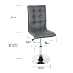 2er Set Esszimmerstuhl Mit Lehne ,Höhenverstellbar,Kunstleder,Grau -Vidaxlko Verkaufe da128b3a41dda5fb3ed6968cceedbc60