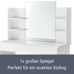 Juskys Schminktisch Bella Mit LED Beleuchtung, Spiegel, Schublade & 4 Ablagefächern - 108 X 40 X 140 Cm - Holz - Weiß - Kosmetiktisch Frisiertisch -Vidaxlko Verkaufe daceac24fff82e0018cc71f98f2bcc7d