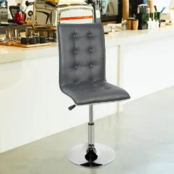 2er Set Esszimmerstuhl Mit Lehne ,Höhenverstellbar,Kunstleder,Grau -Vidaxlko Verkaufe db545acc084d752b03aaa78ca8eddf9c