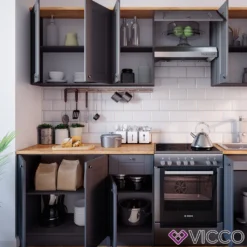 Vicco Küchenzeile Bergamo Grau 240 Cm Holzwerkstoff -Vidaxlko Verkaufe dc6bec28bdd9947f67e70f262cd01267