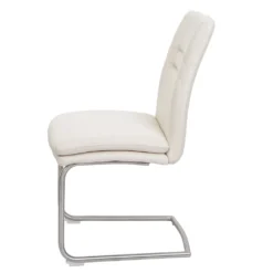 6er-Set Esszimmerstuhl MCW-H70, Küchenstuhl Freischwinger Stuhl, Stoff/Textil Edelstahl Gebürstet Creme-beige -Vidaxlko Verkaufe dcd403d75b5fb99a8df6aae2b7da8f0d