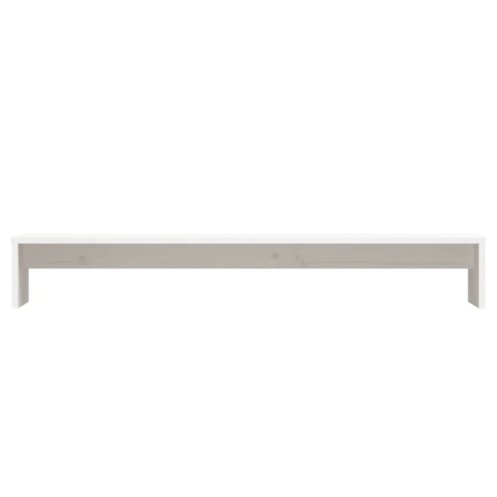 VidaXL Monitorständer Weiß 100x27x15 Cm Massivholz Kiefer 6 VidaXL Monitorständer Weiß 100x27x15 Cm Massivholz Kiefer – Bild 6