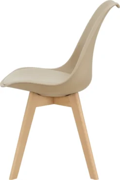 2x Design Stühle Esszimmerstuhl Beige PolyurethanKunstleder Stuhl Holzgestell [en.casa] -Vidaxlko Verkaufe dd960facb860aa1f1e9a03355b372345