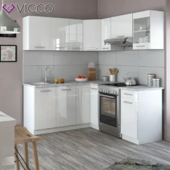 Vicco Küchenzeile R-Line Weiß Hochglanz 167x187 Cm Holzwerkstoff -Vidaxlko Verkaufe ddada9e3281509e09c16932ae0050f70