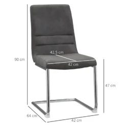 HOMCOM Esszimmerstuhl 2er Set Akzentstuhl Küchenstühle Polsterstuhl Wohnzimmerstuhl Aus Mikrofaser-Stoff Für Esszimmer Retrodesign Stahl Grau 42 X 64 X 90 Cm 9 HOMCOM Esszimmerstuhl 2er Set Akzentstuhl Küchenstühle Polsterstuhl Wohnzimmerstuhl Aus Mikrofaser-Stoff Für Esszimmer Retrodesign Stahl Grau 42 X 64 X 90 Cm -Vidaxlko Verkaufe de394fe6e54d3b80d3c1c60aa83fbeaa
