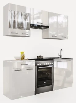 Küche Martha 200 Küchenzeile Küchenblock EinbauKüche KomplettKüche Weißlack