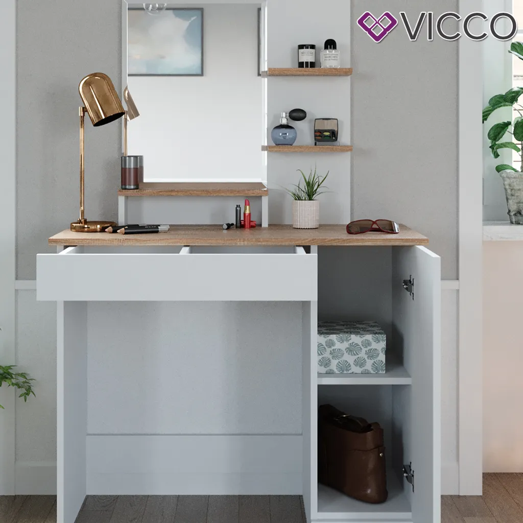 Vicco Schminktisch Julia Weiß Sonoma 90 X 137,5 X 38 Cm Holzwerkstoff 5 Vicco Schminktisch Julia Weiß Sonoma 90 X 137,5 X 38 Cm Holzwerkstoff – Bild 5