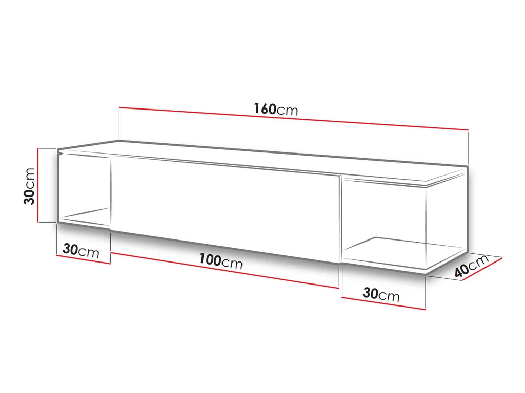 Mirjan24 Hänge TV-Lowboard Vigo Sky, TV-Schrank Vom Hersteller, Stilvoll RTV (Weiß / Weiß Hochglanz, Mit Blauer Beleuchtung) 2 Mirjan24 Hänge TV-Lowboard Vigo Sky, TV-Schrank Vom Hersteller, Stilvoll RTV (Weiß / Weiß Hochglanz, Mit Blauer Beleuchtung) – Bild 2