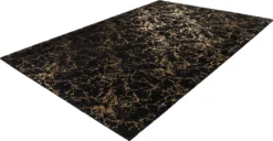 Kayoom - Hochflor Teppich Bijou 225 Schwarz / Gold Grösse: 80cm X 150cm -Vidaxlko Verkaufe dfa69b8cddb4aa15c0dc30e3bda1cd5a