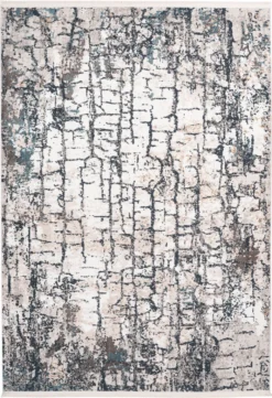 Kayoom - Hochflor Teppich Akropolis 125 Grau / Blau Grösse: 200cm X 300cm