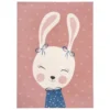 Kinderteppich Kurzflor Bunny Polly Hase Rosa, Größe:80x150 Cm
