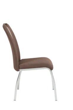 4er Set Vierfußstuhl Amber 3 - Webstoff Braun/Kunstleder Beige - Bügelgriff Und Metallgestell Verchromt -Vidaxlko Verkaufe e0d954dcb1331411451a99c7b81f774c