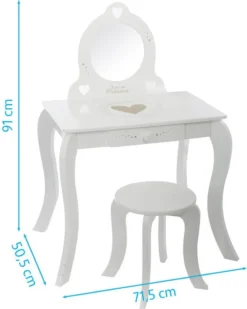 Atmosphera Créateur D'intérieur Schminktisch MDF-Platte Glas Weiß 91 Cm X 71,5 Cm X 51 Cm -Vidaxlko Verkaufe e1809edf6c8dd97dbb1eb3572dcb767d