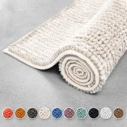 Badematte Coral Chenille-Struktur Ivory / Elfenbein 50 X 80 Cm