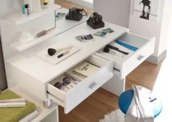 Schminktisch - Weiß - 132 X 43 Cm - 2 Schubladen - 1 Tür -Vidaxlko Verkaufe e318cfacb9fc3c27873b5f6582280cdf