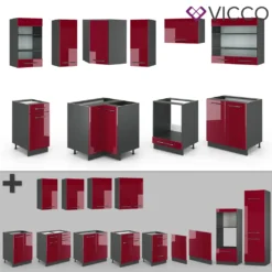Vicco Eckküchenzeile Fame-Line Anthrazit Bordeaux-Rot Hochglanz 160,5 X 190 Cm Holzwerkstoff -Vidaxlko Verkaufe e399e191f1f79fe72c633b29609e9ffa