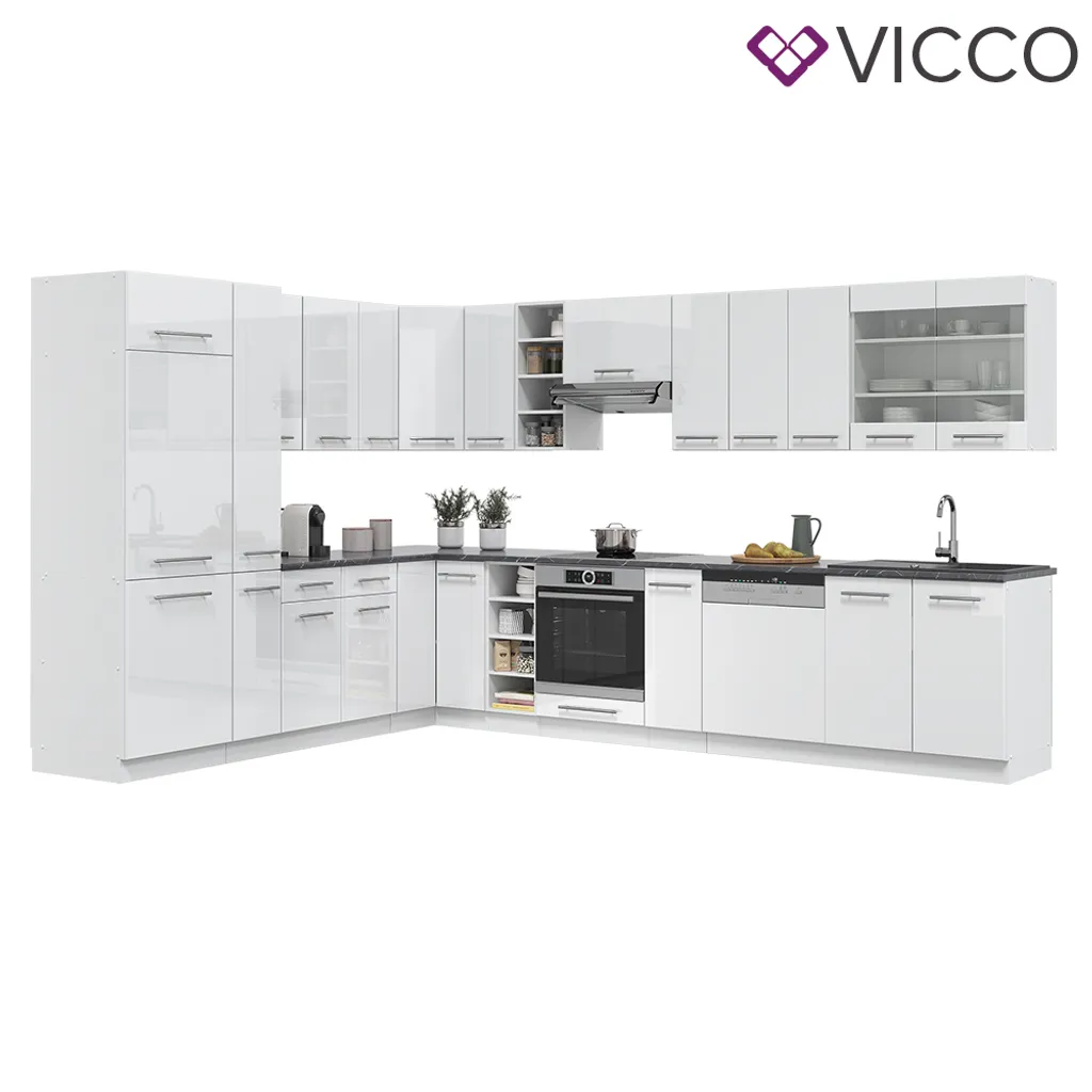 Vicco Eckküchenzeile Fame-Line Weiß Hochglanz 257 X 347 Cm Holzwerkstoff 7 Vicco Eckküchenzeile Fame-Line Weiß Hochglanz 257 X 347 Cm Holzwerkstoff – Bild 7