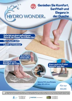 Hydro Wonder® Badezimmer- Und Duschmatte, Rutschfest, 40 X 60cm - Farbe Grau/anthrazit -Vidaxlko Verkaufe e551f7f5713aac4e05c1a7db353665a4
