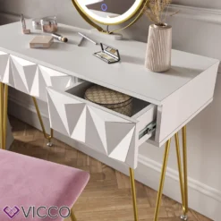 Vicco Schminktisch + LED-Spiegel + Hocker Ruby Weiß 100 X 79 X 40 Cm MDF 11 Vicco Schminktisch + LED-Spiegel + Hocker Ruby Weiß 100 X 79 X 40 Cm MDF -Vidaxlko Verkaufe e682dbe2e14a76a1816cfb18ba8d6639