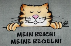 Fußmatte Uli Stein Mein Reich! Meine Regeln! Katze 50 X 75 Cm Grau Waschbar