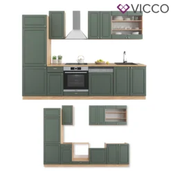 Vicco Küchenzeile Fame-Line Goldkraft Grün Landhaus 300 Cm Holzwerkstoff 13 Vicco Küchenzeile Fame-Line Goldkraft Grün Landhaus 300 Cm Holzwerkstoff -Vidaxlko Verkaufe e7d8a4075252c98924853d4f7f2c1227