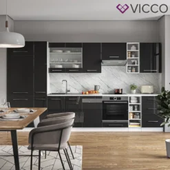 Vicco Küchenzeile Fame-Line Weiß Anthrazit Hochglanz 355 Cm Holzwerkstoff -Vidaxlko Verkaufe e7e47c5fa764fc248243c88e3c48e095