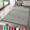 Prime Shaggy Hochflor Langflor Teppich Einfarbig Modern Grau, Maße:160x220 Cm