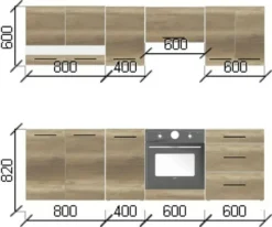 KÜCHE KÜCHENZEILE KÜCHENBLOCK MODERN 240 CM Einbauküche Canyon -Vidaxlko Verkaufe ea9169c2a841793f0af647ec61c98fdd