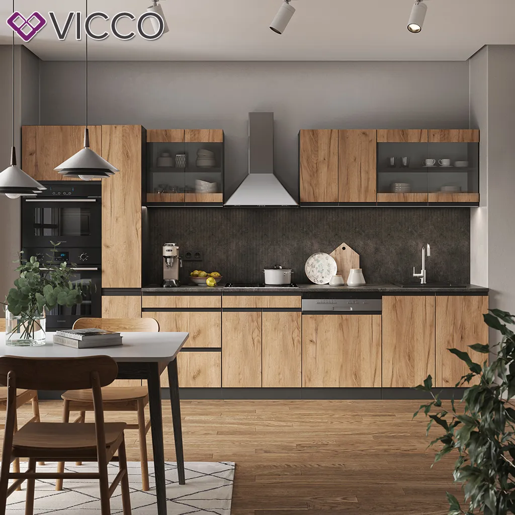 Vicco Küchenzeile R-Line J-Shape Anthrazit Goldkraft 350 Cm Holzwerkstoff 4 Vicco Küchenzeile R-Line J-Shape Anthrazit Goldkraft 350 Cm Holzwerkstoff – Bild 4