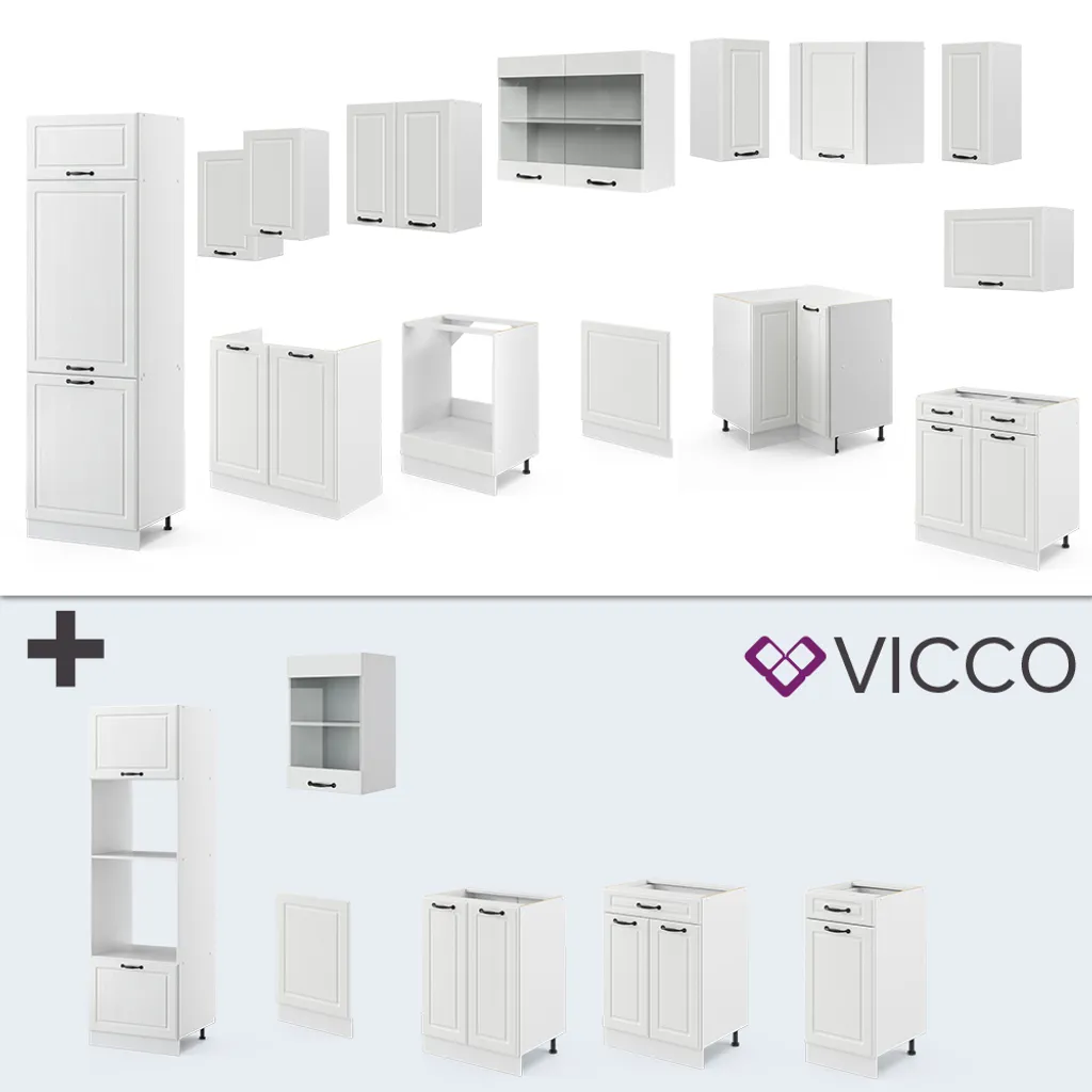 Vicco Eckküchenzeile R-Line Weiß Landhaus 227 X 287 Cm Holzwerkstoff 6 Vicco Eckküchenzeile R-Line Weiß Landhaus 227 X 287 Cm Holzwerkstoff – Bild 6