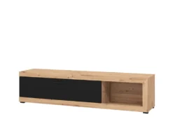TV-Lowboard Unterschrank HiFi Element Fernsehtisch Wohnzimmer Schrank "Ruma II" Artisan Eiche/Schwarz Matt -Vidaxlko Verkaufe ee217c94cc780b2c034c0e5861a6da3b