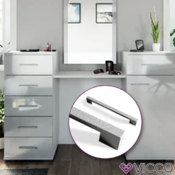 Vicco Schminktisch Zoe Frisiertisch Frisierkommode Spiegel Weiß Hochglanz Inklusive Hocker Und LED-Lichterkette -Vidaxlko Verkaufe ef69f26e931efea4a5e83002b6a3bf75