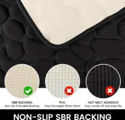 Rutschfeste Badematte Badteppiche 50 X 80 Cm, Badezimmerteppich Mit Memory Foam, Badezimmerteppich Duschvorleger Duschteppich Für Badewanne, Dusche, Badezimmer,Schwarz -Vidaxlko Verkaufe efefe7dbc94b8f0f798ce8111ff81248