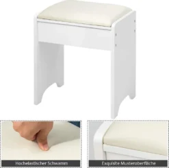 COSTWAY Schminktisch Mit Klappspiegel, Make-up Tisch Leiterregal, Frisiertisch Set Mit Hocker, Frisierkommode Mit Haken Und Ablagefaechern, Schreibtisch Weiss 11 COSTWAY Schminktisch Mit Klappspiegel, Make-up Tisch Leiterregal, Frisiertisch Set Mit Hocker, Frisierkommode Mit Haken Und Ablagefaechern, Schreibtisch Weiss -Vidaxlko Verkaufe f091fdf9789500f7ffb0e6ef08725612