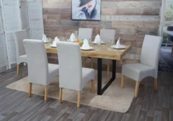 2x Esszimmerstuhl Crotone, Küchenstuhl Stuhl, Stoff/Textil Creme Beige, Helle Beine -Vidaxlko Verkaufe f0a7290f1e8cc9aa52fff0bb7960545b