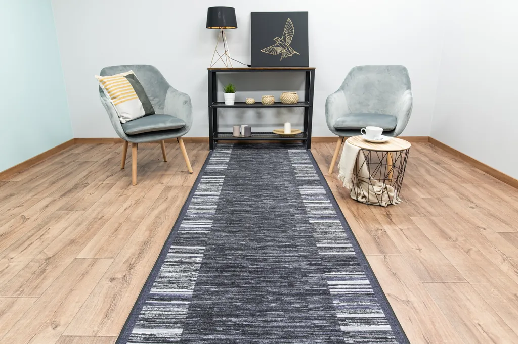 Läufer ADAGIO 100x400 Cm Kurzflor Designer Teppichläufer In Dunkelgrau Antirutsch Streifen Muster Gel Basis Teppich 1 Läufer ADAGIO 100x400 Cm Kurzflor Designer Teppichläufer In Dunkelgrau Antirutsch Streifen Muster Gel Basis Teppich
